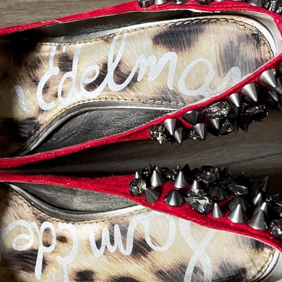 Sam Edelman "Roza" Jeweled/Studded Pumps in Ruby Red - Picture 6 of 8